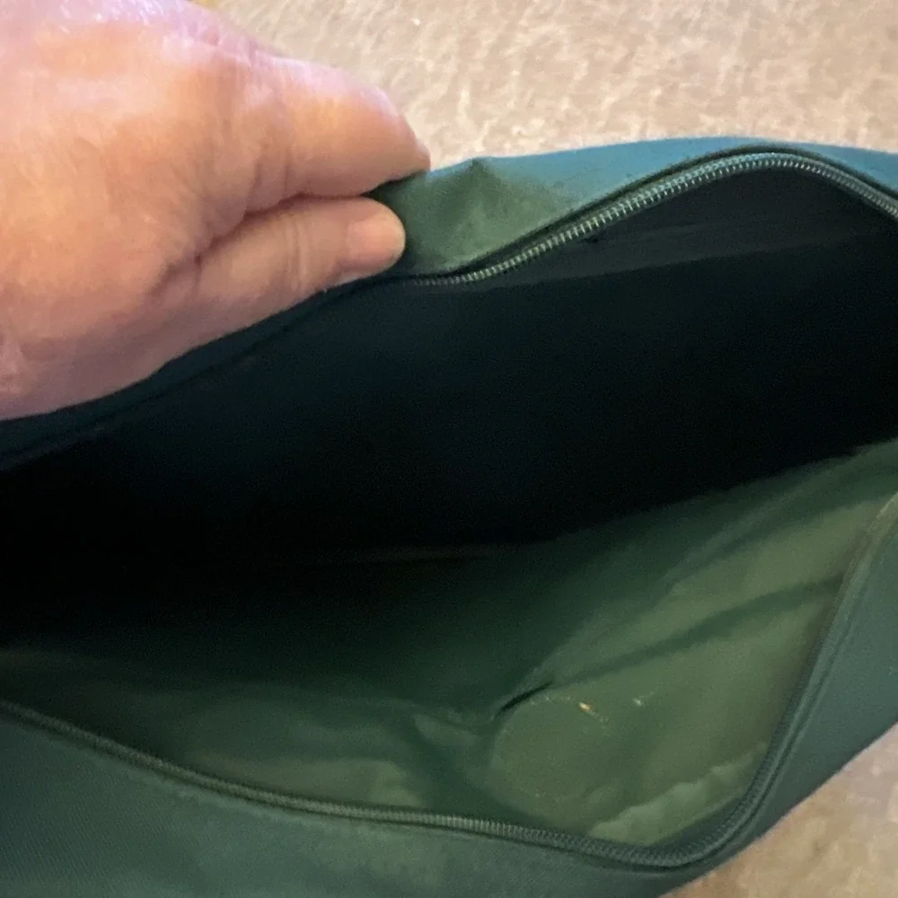 Ralph Lauren Green With Brown Leather Bag 17